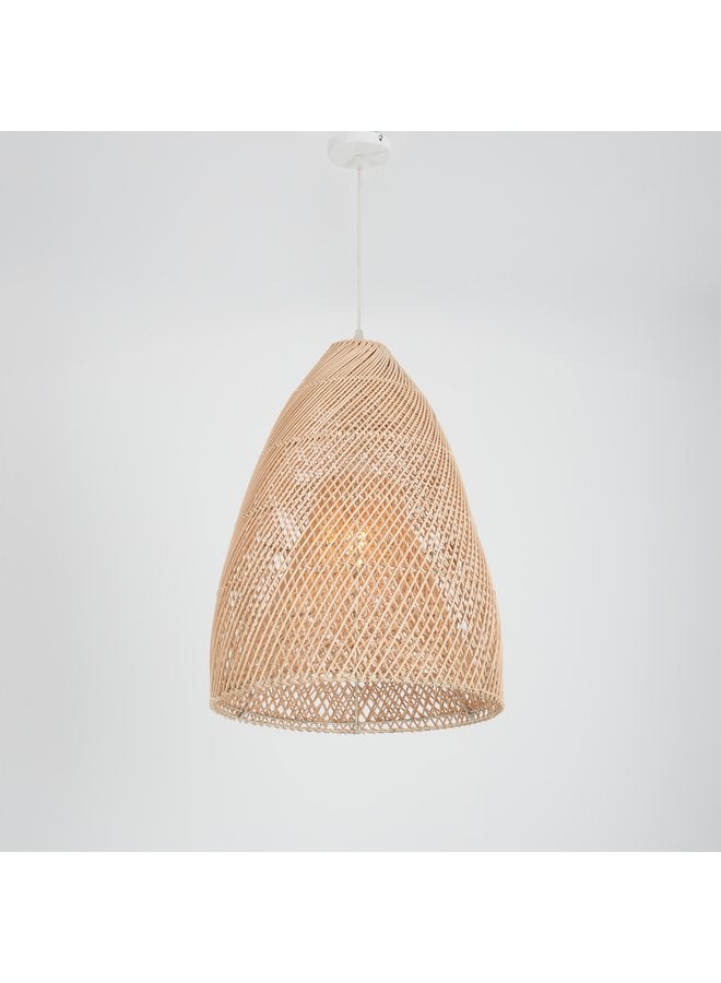 تبس هوم لمب نجفة TBS باللون بيج مصنوعة من بامبو لإضاءة المنزل والديكور - Image 2